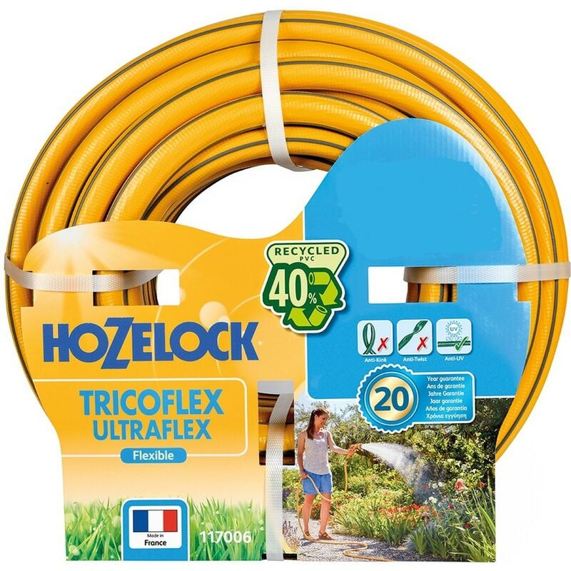 Hozelock - Tuyau d'arrosage anti torsion et flexible Tricoflex Ultraflex diamètre 19mm 25m