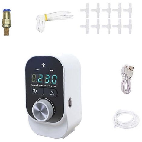 Tuyau d'arrosage automatique USB - Kit d'irrigation goutte à goutte pour plantes, dispositif d'arrosage programmable 2-