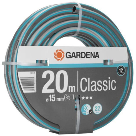 Tuyau d'arrosage Classic GARDENA - Longueur 20m - Ø15mm - Haute résistance pression 22 bar - Garantie 12 ans