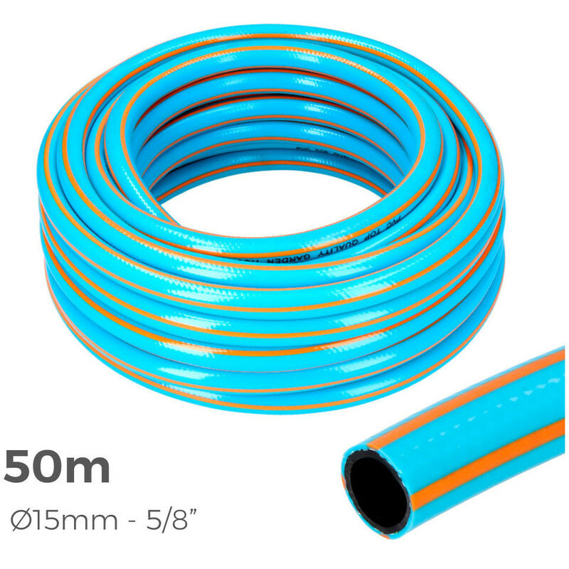 Tuyau D'arrosage Professionnel Anti-Torsion ø Intérieur 15mm ø Extérieur 20mm (5/8'') - Rouleau 50m EDM