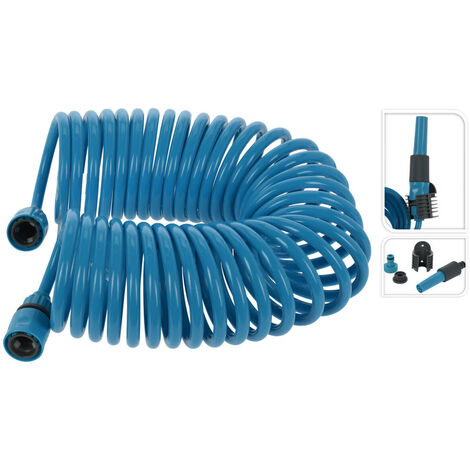 Kit tuyau d'arrosage spirale 15 m 3/8 9 mm 7 modes de pulvérisation -  Cablematic