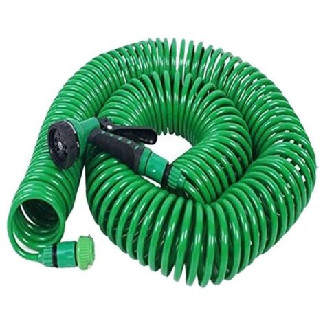 Tuyau d'arrosage escamotable tuyau extensible en spirale EVA tuyau 15M pour terrasse de nettoyage de jardin