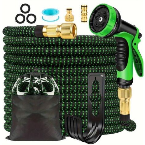 Tuyau d'Arrosage Extensible 15m Léger - 10 Modes de Pulvérisation, Raccords en Cuivre Antifuite Pour Jardin, Lavage Voiture, Animaux Domestiques