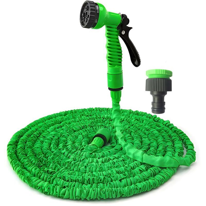 Tuyau d'Arrosage Extensible 15m, Tuyau Arrosage Extensible, Tuyau d'Arrosage Flexible avec 7 Modes de Pulvérisation, Léger et Facile à Ranger Pour