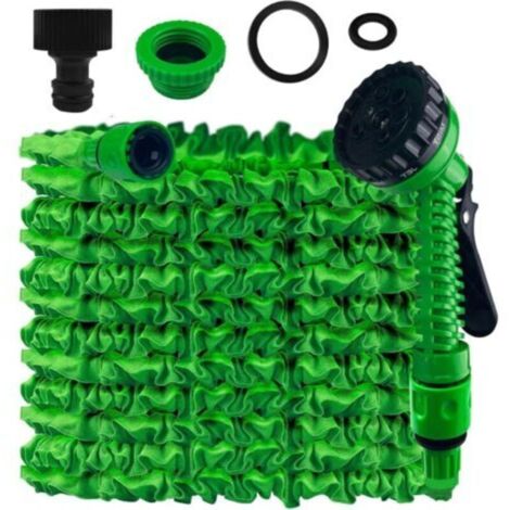 Tuyau d'Arrosage Extensible 15m, Tuyau Arrosage Extensible, Tuyau d'Arrosage Flexible avec 7 Modes de Pulvérisation, Léger et Facile à Ranger Pour Irrigation, Jardin, Arrosage, Nettoyage