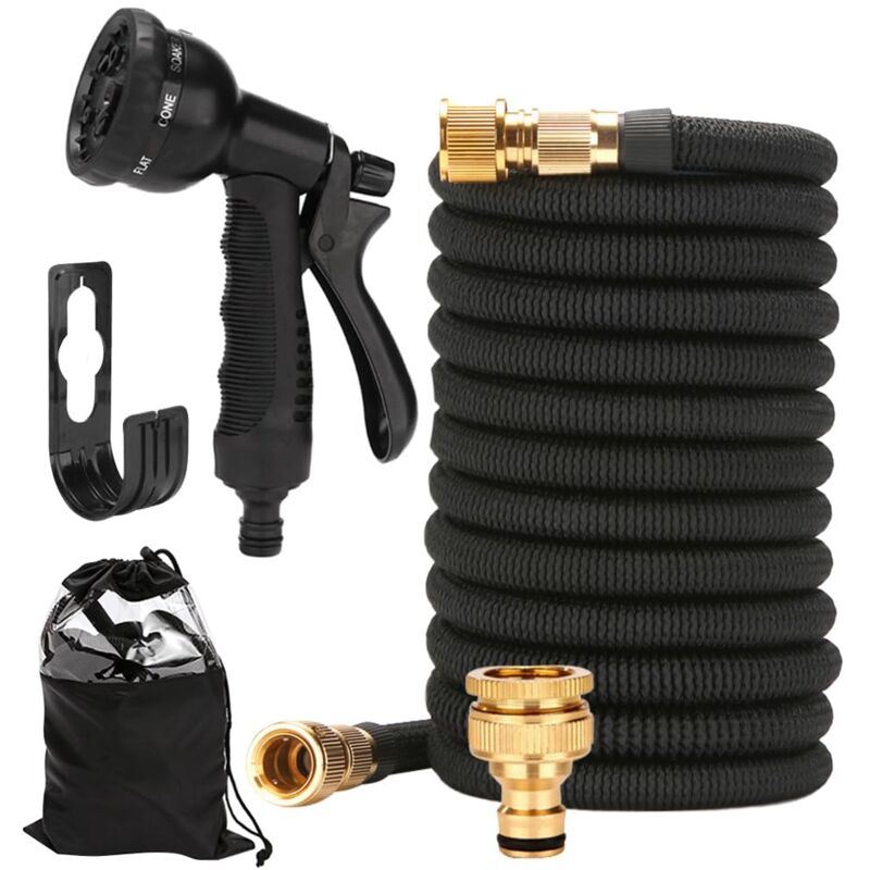 Tuyau d'arrosage Extensible, 15M/50FT Tuyau d'Arrosage Flexible, Tuyau Arrosage Extensible, avec 8 Modes, pour Arroser, Nettoyer, Irriguer, Lavage de