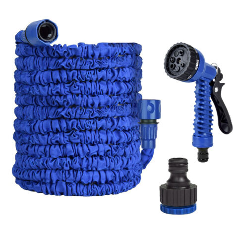 Tuyau d'Arrosage Extensible 25FT (7,5m) avec Pistolet Multi-Modes - Kit Complet (Bleu)
-lsw