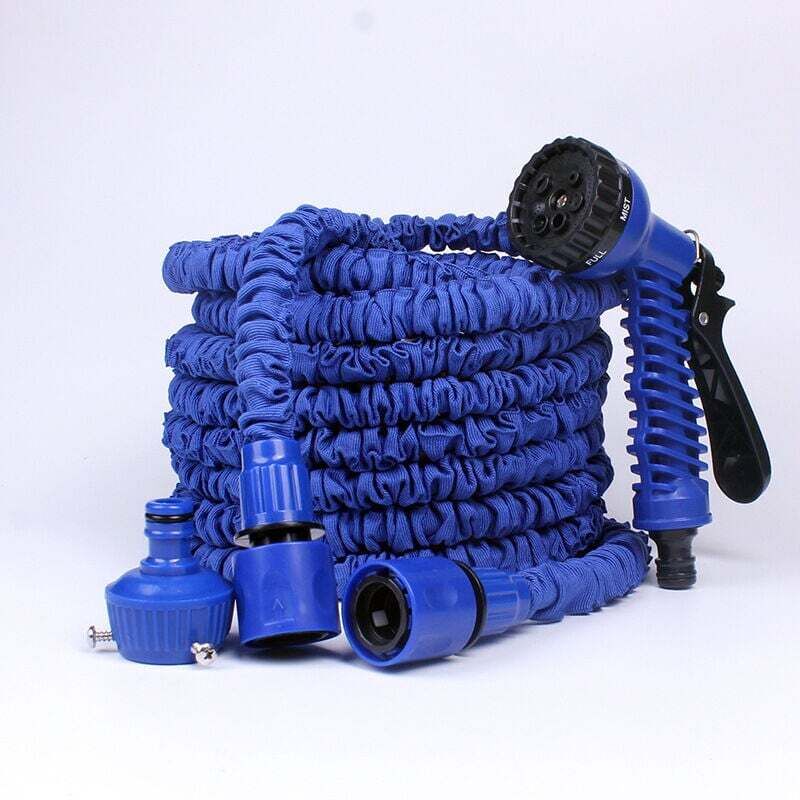Tuyau D'arrosage Extensible 60M/200FT Tuyau d'arrosage Flexible Tuyau Rétractable Raccords avec 7 Fonction Pistolet pour Irrigation et Nettoyage(60m)