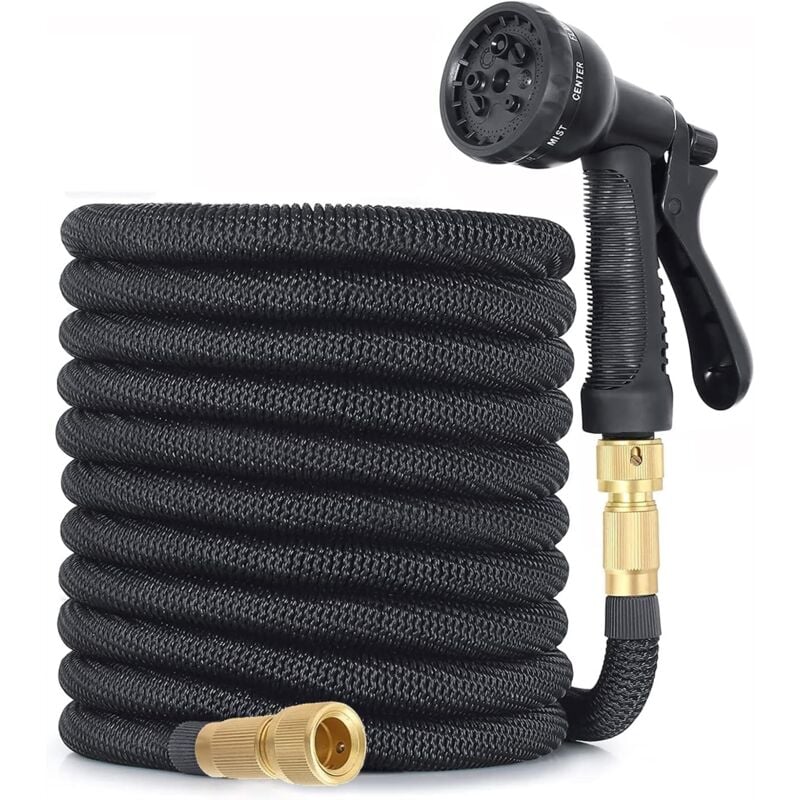 Tuyau d'arrosage Extensible à 8 Fonctions, Tuyau Flexible et Léger, pour Irrigation, Nettoyage du Jardin, Laver la Voiture, Arroser, Baigner Animal,
