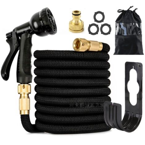 Tuyau d'arrosage Extensible avec 8 Modèles de Pulvérisation Convient aux Robinets de 1/2" et 3/4" Raccords Tuyau flexible et léger pour Jardin, Arrosage, Nettoyage avec Sac de Rangement（30m）