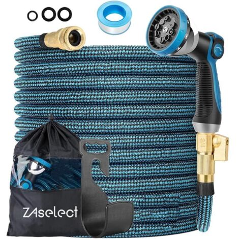 Tuyau d'arrosage extensible de 150 pieds ou 200 pieds, tuyau d'eau avec tissu extra résistant, avec buse de pulvérisation à 10 motifs, tuyau extensible léger et étanche pour arrosage et lavage (200
