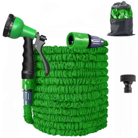Tuyau d'arrosage extensible de 50 pieds, flexible, sans pli, noyau en latex triple avec buse de pulvérisation à 8 fonctions, tissu extra résistant pour le nettoyage du jardin et de l'e