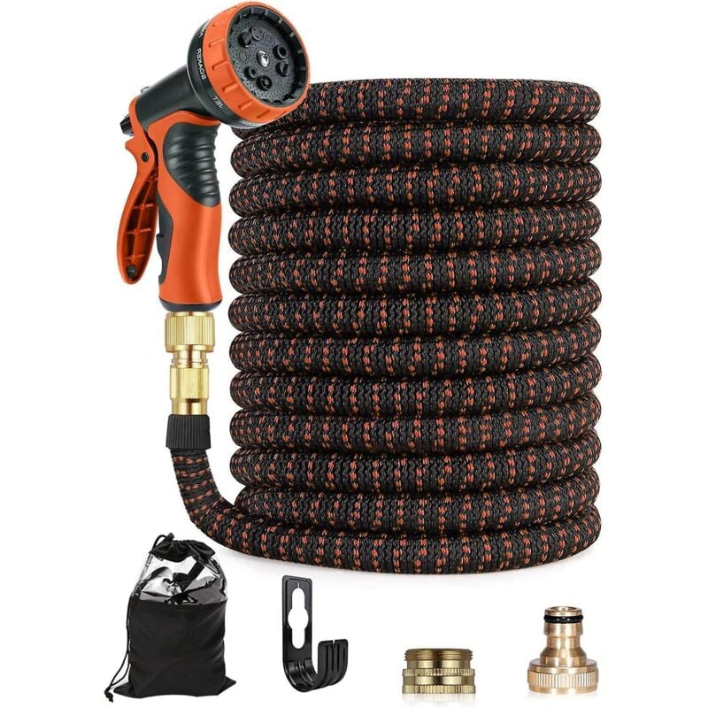 Tuyau d'arrosage extensible de 50 pieds/15 m, tuyau d'arrosage extensible