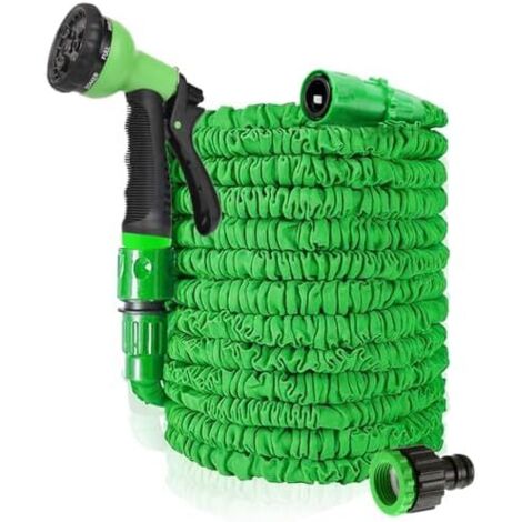 Tuyau d'arrosage extensible de 7.5m/15m/22.5m/30m/37.5m 3 fois, magique flexible, anti-fuite, léger et facile à ranger(Vert,30m) Vert 30m