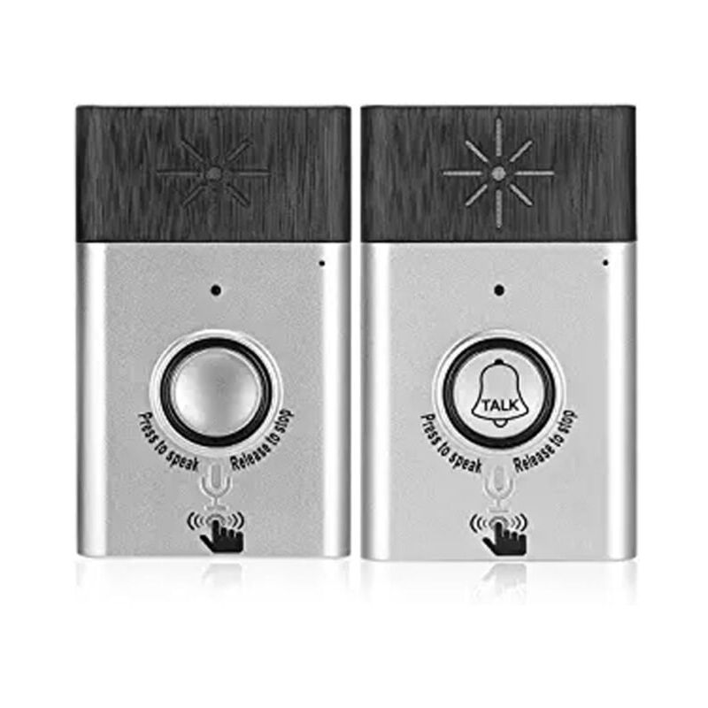 Interphone vocal sans fil portatif Talk bidirectionnel Sonnette intérieure Système de sécurité domestique pour interphone intérieur/extérieur