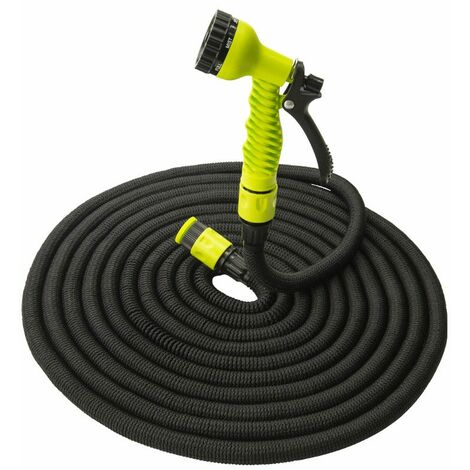 Tuyau d'arrosage extensible  Kit complet avec accessoires et longueur réglable de 10 à 30 mètres  Noir et vert  TRENDYFLAIR
