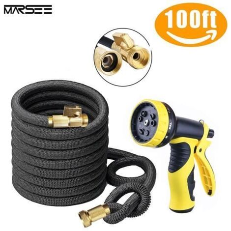 Tuyau d\'arrosage extensible rétractable 30m - MARSEE - 9 fonctions - Noir