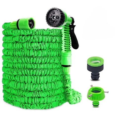 Tuyau d'arrosage extensible, tuyau d'arrosage flexible de 100 pieds x 30 m, tuyau d'arrosage rétractable universel avec 7 fonctions de pistolet, tuyau d'eau pour l'irrigation du jardin, lavage de voit