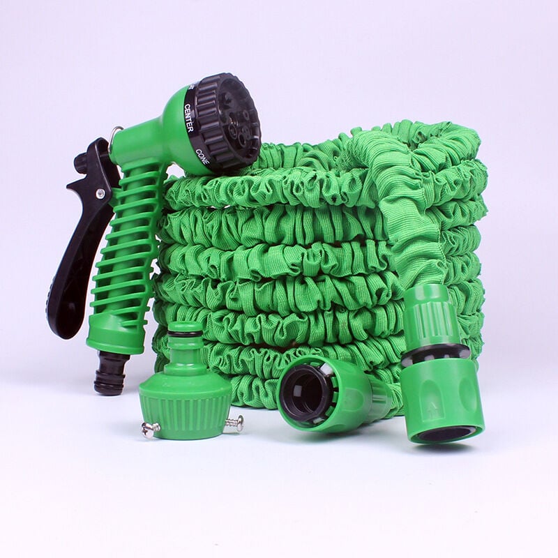 Tuyau D'arrosage Extensible Tuyau d'arrosage Flexible Tuyau Rétractable Raccords avec 7 Fonction Pistolet pour Irrigation et Nettoyage du Jardin