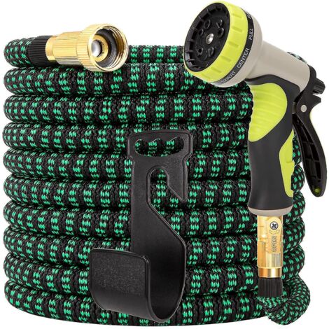 Tuyau d'arrosage extensible, tuyau d'arrosage léger et flexible - 15 m - Vert