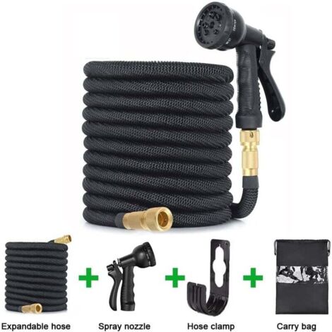 Tuyau d'arrosage extensible Ulisem, flexible et léger pour l'arrosage, le nettoyage du jardin, le lavage de voiture, l'irrigation, le bain des animaux, avec sac de rangement (15 m/50 pi)