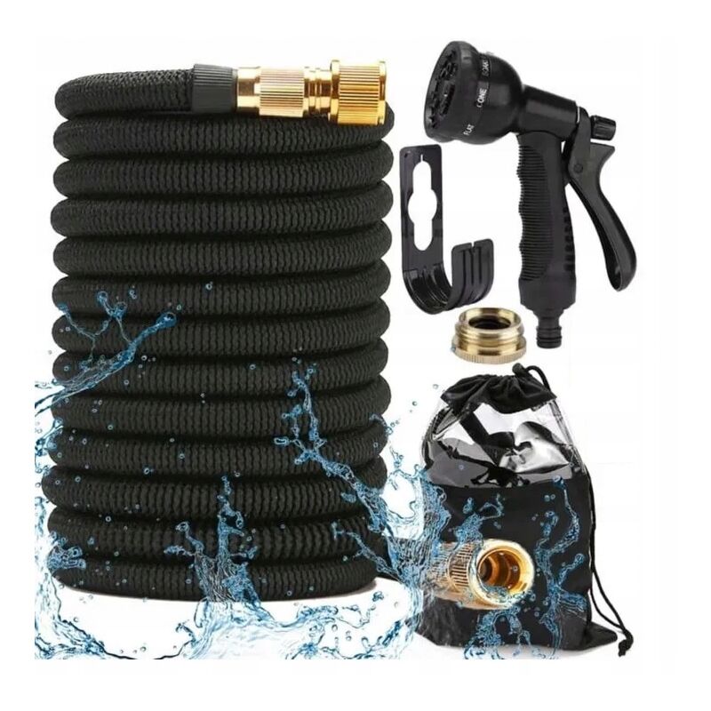 TUYAU D'ARROSAGE FLEXIBLE 7,5 m, POIGNÉE RACCORD PISTOLET