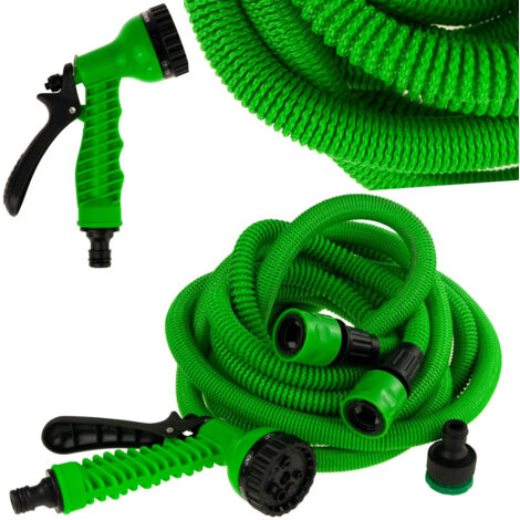 Tuyau d'arrosage flexible extra-long avec pistolet de 15 m pour arrosage + raccords TG56038