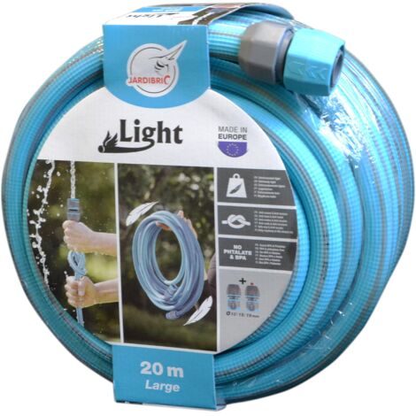 Tuyau d'Arrosage Jardibric Light Anti Torsion 20 m Ø19 avec Raccord