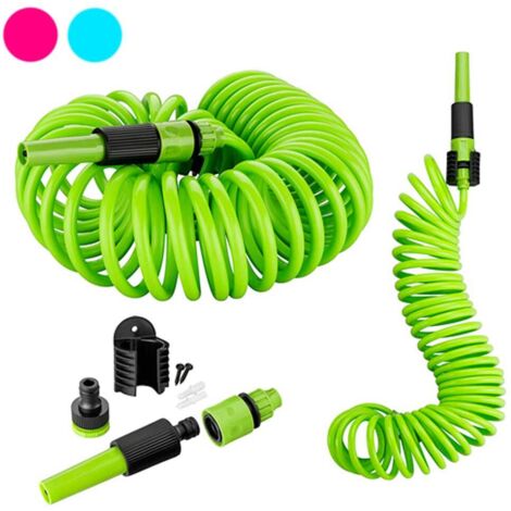 Tuyau d'arrosage spirale 10 mètres – Diamètre intérieur 12mm – Conception compacte pour rangement facile – Pour arrosage précis – Outiror