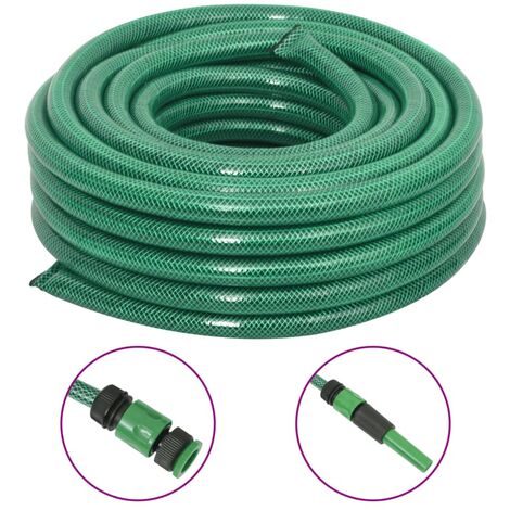 Tuyau d'arrosage Style Moderne  avec jeu de raccords vert 10 m PVC 80544