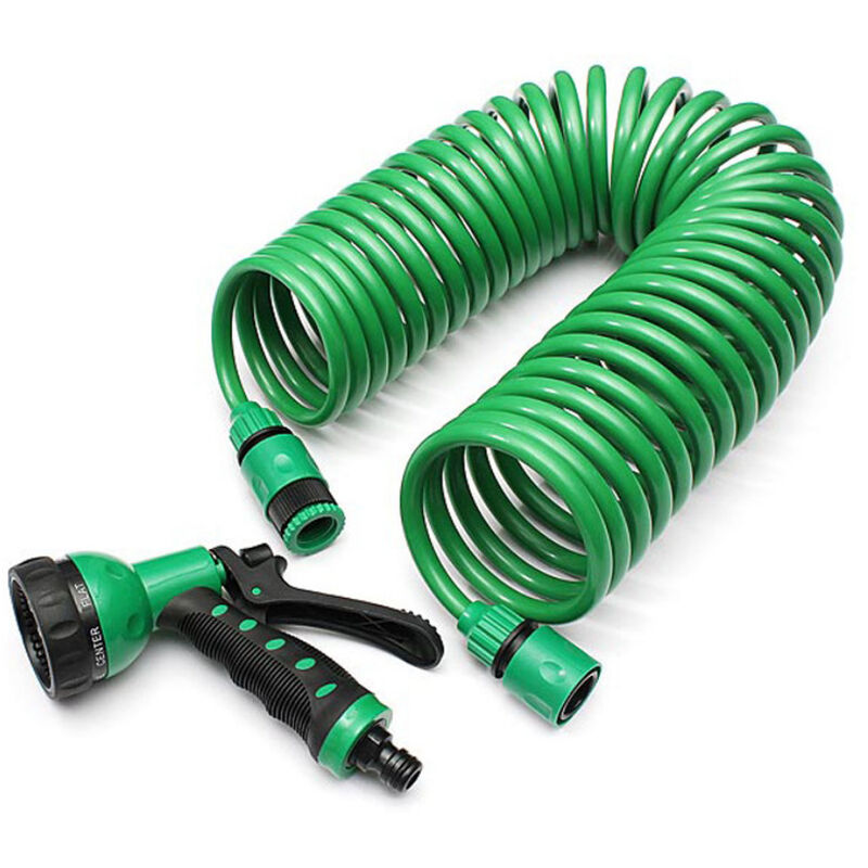 Tonchean Tuyau d'arrosage,Tuyau d'arrosage télescopique extensible en spirale Tuyau eva 15m Tube pour jardin Nettoyage Patio pour jardinage