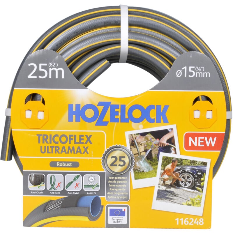 Tuyau d'arrosage Tricoflex Ultramax Hozelock Tuyau diam15mm 25m - Garantie 25 ans
