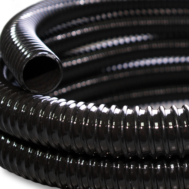 Tuyau de refoulement 0,5 m Flexible Spiralé 25 mm (1) Noir avec Spirale de renforcement Bassin