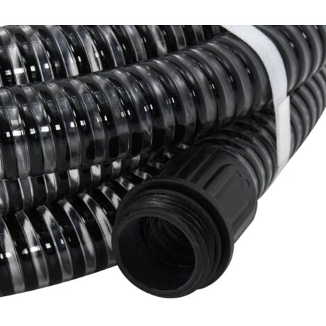 Tuyau d'aspiration avec raccords en laiton noir 1,1" 4 m PVC CFW558486