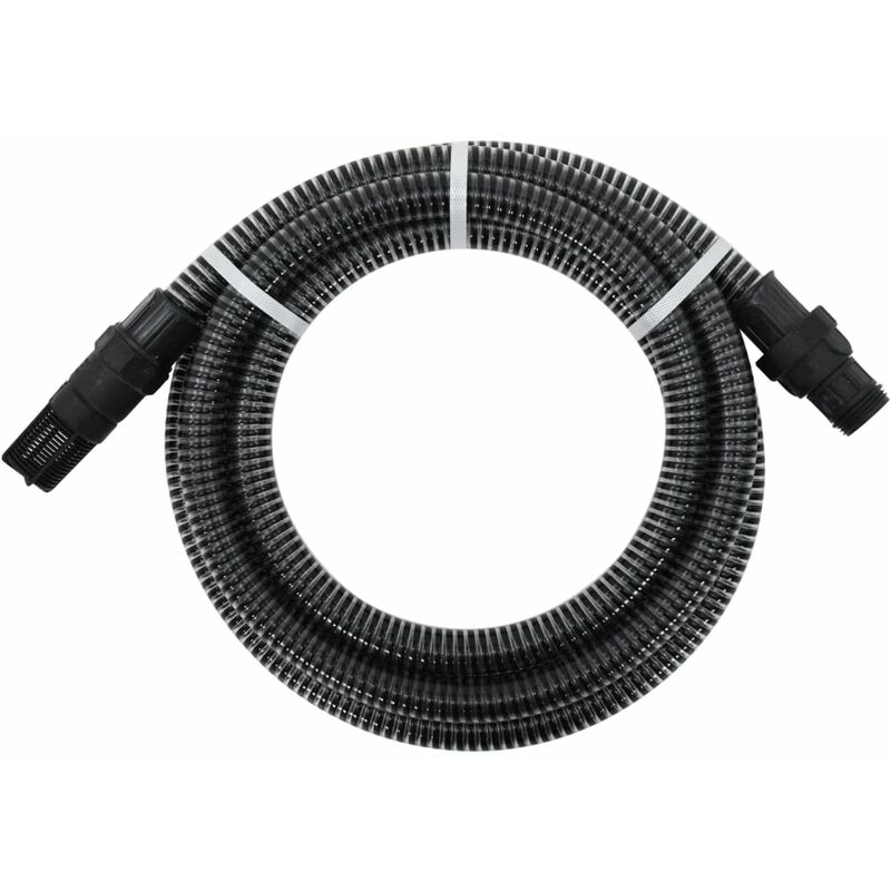 Tuyau d'aspiration avec raccords en pvc noir 1' 4 m pvc