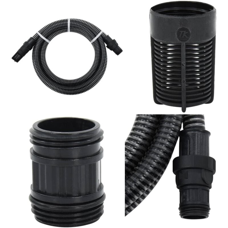 Tuyau d'aspiration avec raccords en pvc noir 1 10 m pvc - tuyau d'aspiration - tuyaux d'aspiration - Home & Living - Noir