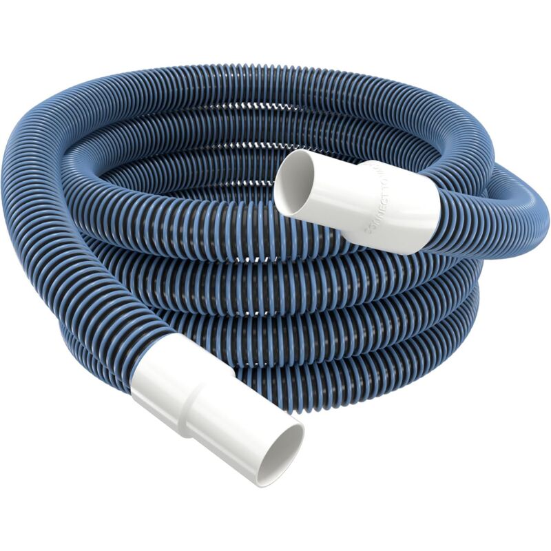 Tuyau d'aspiration pour piscine avec pivot, 1-1/2' de diamètre, 9 m, flexible et robuste, idéal pour les piscines hors-sol et creusées.