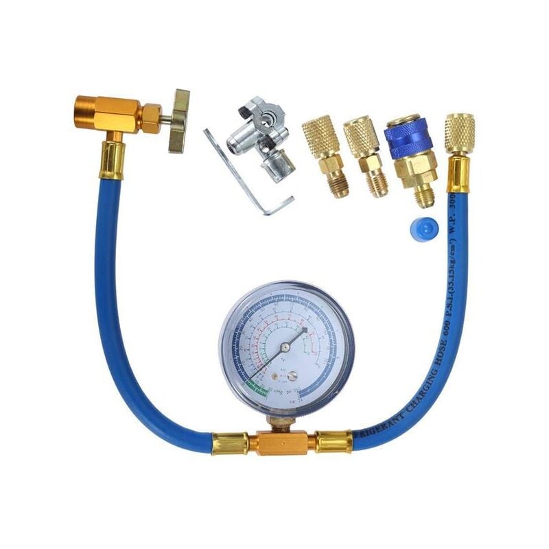 Coocheer - Tuyau de charge R134a vers le réfrigérateur – avec jauge de conditionnement – Le réfrigérant R134a peut être raccordé au R-12/r-2