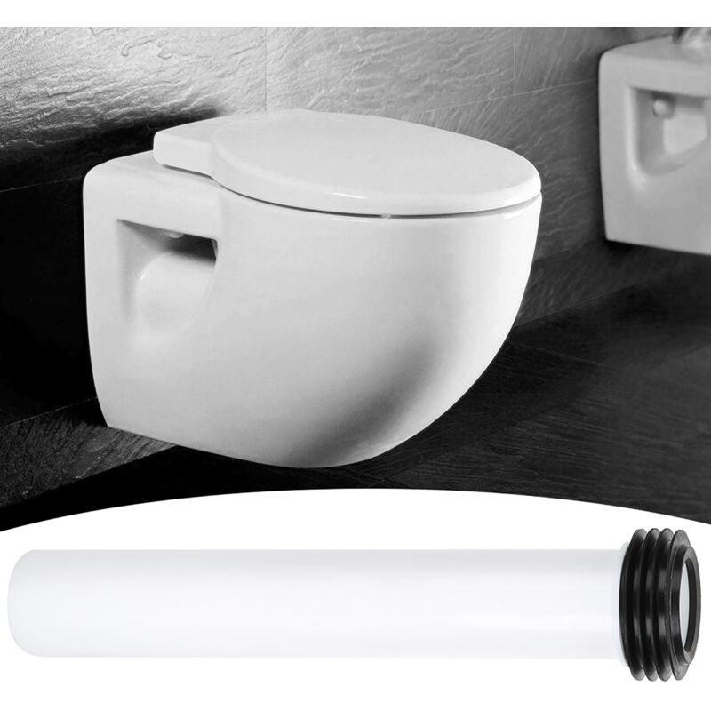 Tuyau de Chasse Eau de Toilette, Extension de tube de chasse, Tuyau de Chasse Eau Droit Allongé Dissimulé Blanc pour équipement de Salle de Bain