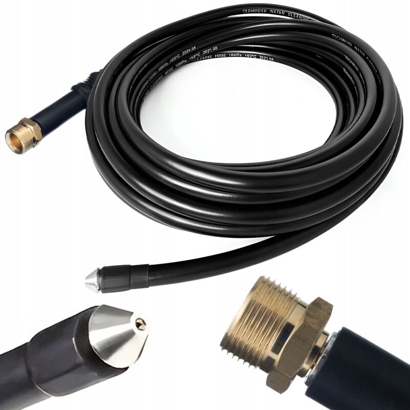 Tubo per pulizia fognature da 25 m con filettatura esterna M22