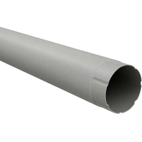 Tuyau de descente acier Ø90 mm – Longueur 1,7 m – Gris brillant RAL 7011