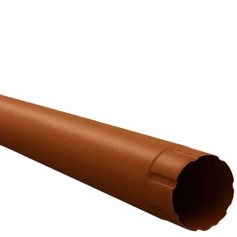 Tuyau de descente acier Ø90 mm – Longueur 1,7 m – Rouge brique brillant RAL 8004