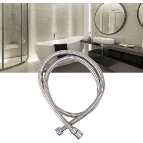 Tuyau de douche de 47 pouces antidéflagrant, résistant à la pression, à la chaleur et au froid Tuyau de douche extra long pour salle de bain galvanisé--