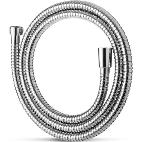 Tuyau de Douche en Acier Inoxydable Avec Protection Anti-Torsion 1,6m2m, Tuyau Douche Extensible,Elastiquement étiré Entre, Haute pression de remplacement Flexible de Douche,Chrome