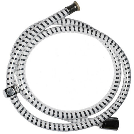 Tuyau De Douche Souple. 2m Couleur Blanc/chrome  (emballage) Edm