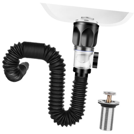 Tuyau de Drainage de Sink Flexible et Expansible Sans Odor et Anti-Fuite pour la Cuisine et la Salle de Bain - ABS et Stainless Steel, 32mm Interface, Calibre 40-50cm