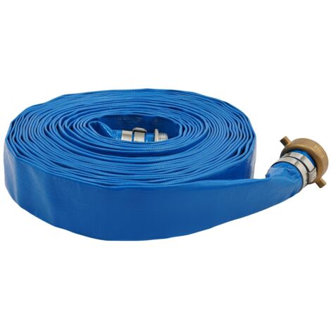 Tuyau de drainage plat de 1,5 pouce × 50 pieds, tuyau de lavage à contre-courant pour piscine, tuyau de drainage pour pompes industrielles et agricoles, PVC, adapté aux pompes et aux filtres
