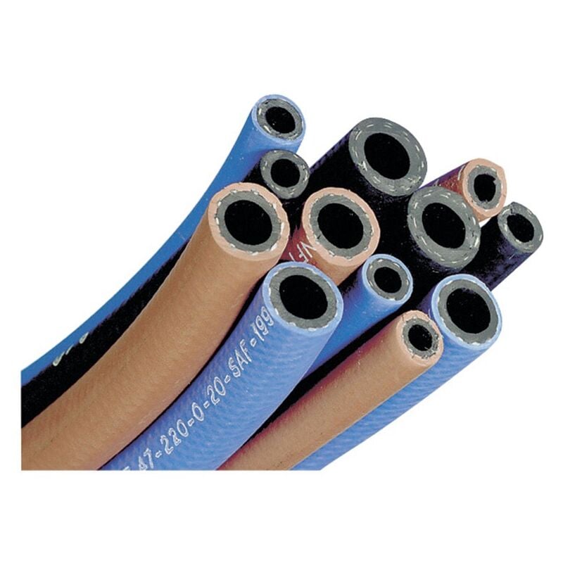 Tuyau de gaz en caoutchouc simple diamètre 6,3x12mm pour oxygène, longueur 20 m, 10 bars - WELDLINE - W000010059