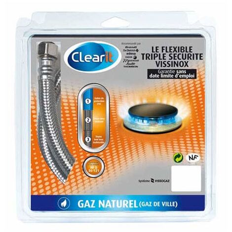 TUYAU DE GAZ NATUREL INOX 1.50M NFD pour INSTALLATION -...