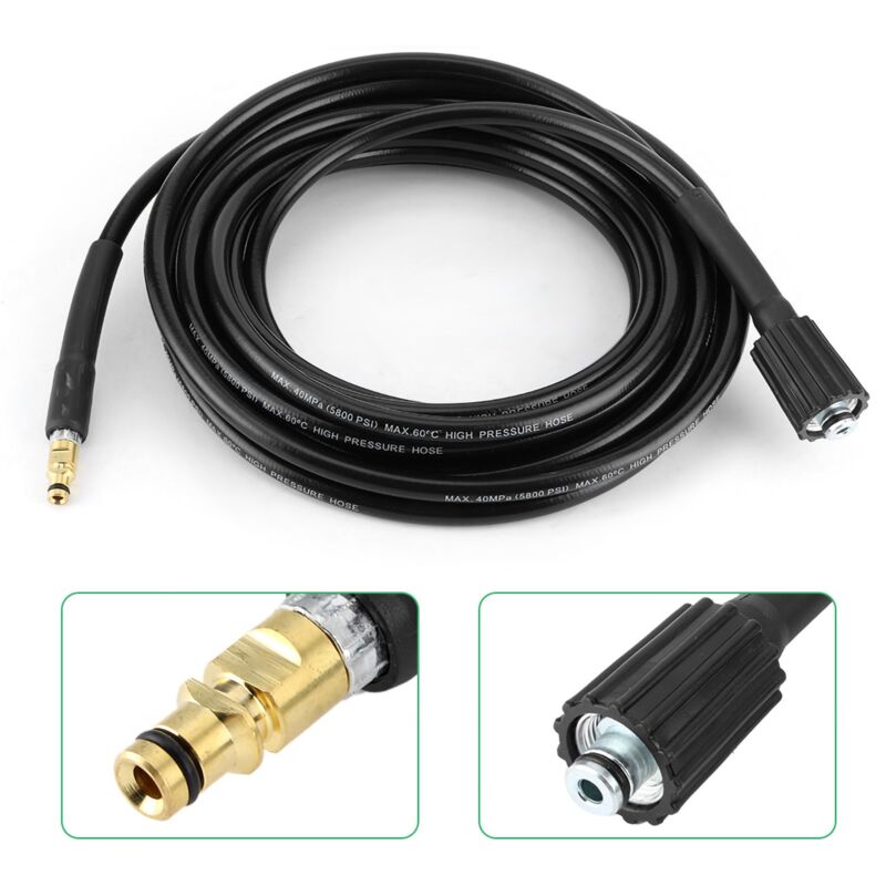 Ugreat - Tuyau de lave-auto 40 MPa/5800 psi Tuyau en caoutchouc de nettoyage à haute pression pour Karcher K2 K3 K4 K515 mètres/49,2 pieds